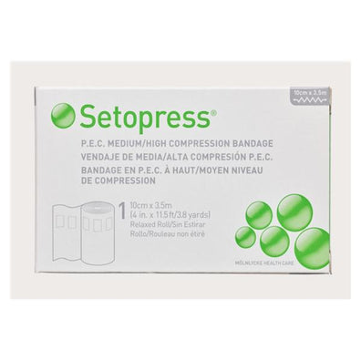 Bandage Setopress 4x138" Compression Plmd/Elstn/Ctn White LF NS 12rl/Bx - Surgical Supplies NY